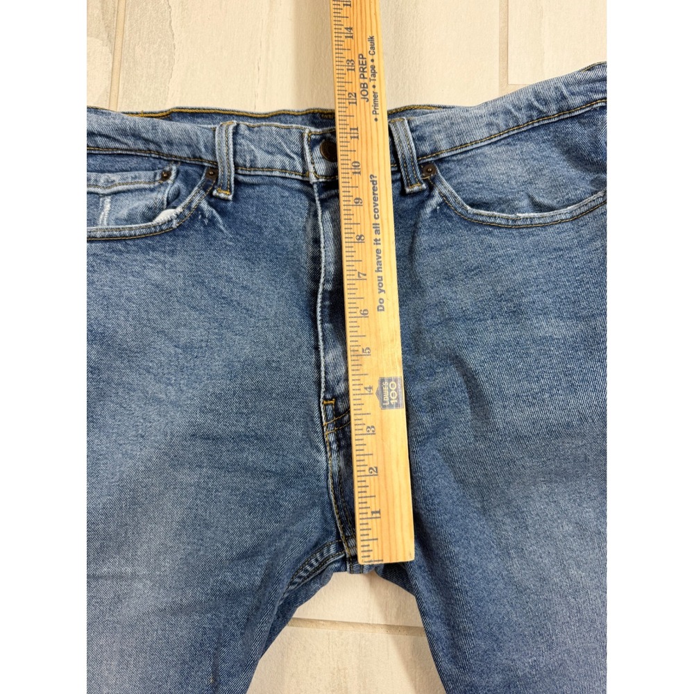 Levis 505 Regular Fit Mens Jeans 36x29 Medium Wash Blue Straight Leg Stretch - Picture 3 of 9